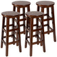 Industrial Wood Simple Retro Barstool Indoor Tall Stool with Round Seat Walnut 4 Piece Set Bar Stool (28" H) Clearhalo 'Bar Furniture' 'Bar Stools' 'bar_stools' 'furn' 'furn_bar_stools' 'furniture_bar_stools' 'Kitchen & Dining Furniture' 'kitchen&dining_furn' 'kitchen' 'kitchen_furn' Furniture' 4392430