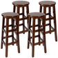 Industrial Wood Simple Retro Barstool Indoor Tall Stool with Round Seat Walnut 4 Piece Set Bar Stool(31"H) Clearhalo 'Bar Furniture' 'Bar Stools' 'bar_stools' 'furn' 'furn_bar_stools' 'furniture_bar_stools' 'Kitchen & Dining Furniture' 'kitchen&dining_furn' 'kitchen' 'kitchen_furn' Furniture' 4392433
