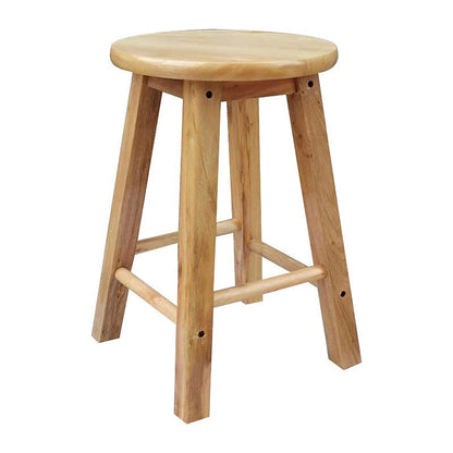 Industrial Wood Simple Retro Barstool Indoor Tall Stool with Round Seat Wood 1 Piece Short Stool (16" H) Clearhalo 'Bar Furniture' 'Bar Stools' 'bar_stools' 'furn' 'furn_bar_stools' 'furniture_bar_stools' 'Kitchen & Dining Furniture' 'kitchen&dining_furn' 'kitchen' 'kitchen_furn' Furniture' 4392437