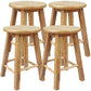 Industrial Wood Simple Retro Barstool Indoor Tall Stool with Round Seat Wood 4 Piece Set Short Stool(18"H) Clearhalo 'Bar Furniture' 'Bar Stools' 'bar_stools' 'furn' 'furn_bar_stools' 'furniture_bar_stools' 'Kitchen & Dining Furniture' 'kitchen&dining_furn' 'kitchen' 'kitchen_furn' Furniture' 4392439