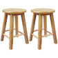 Industrial Wood Simple Retro Barstool Indoor Tall Stool with Round Seat Wood 2 Piece Set Short Stool(18"H) Clearhalo 'Bar Furniture' 'Bar Stools' 'bar_stools' 'furn' 'furn_bar_stools' 'furniture_bar_stools' 'Kitchen & Dining Furniture' 'kitchen&dining_furn' 'kitchen' 'kitchen_furn' Furniture' 4392441