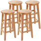 Industrial Wood Simple Retro Barstool Indoor Tall Stool with Round Seat Wood 4 Piece Set Counter Stool (24"H) Clearhalo 'Bar Furniture' 'Bar Stools' 'bar_stools' 'furn' 'furn_bar_stools' 'furniture_bar_stools' 'Kitchen & Dining Furniture' 'kitchen&dining_furn' 'kitchen' 'kitchen_furn' Furniture' 4392445