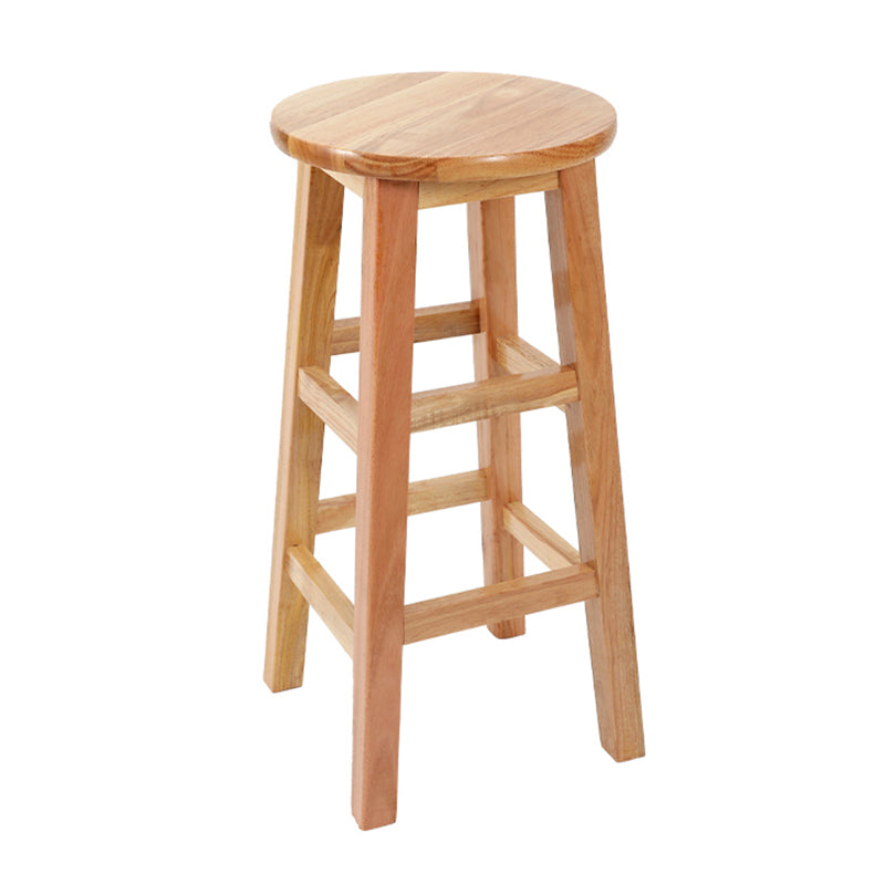 Industrial Wood Simple Retro Barstool Indoor Tall Stool with Round Seat Wood 1 Piece Counter Stool (24"H) Clearhalo 'Bar Furniture' 'Bar Stools' 'bar_stools' 'furn' 'furn_bar_stools' 'furniture_bar_stools' 'Kitchen & Dining Furniture' 'kitchen&dining_furn' 'kitchen' 'kitchen_furn' Furniture' 4392446