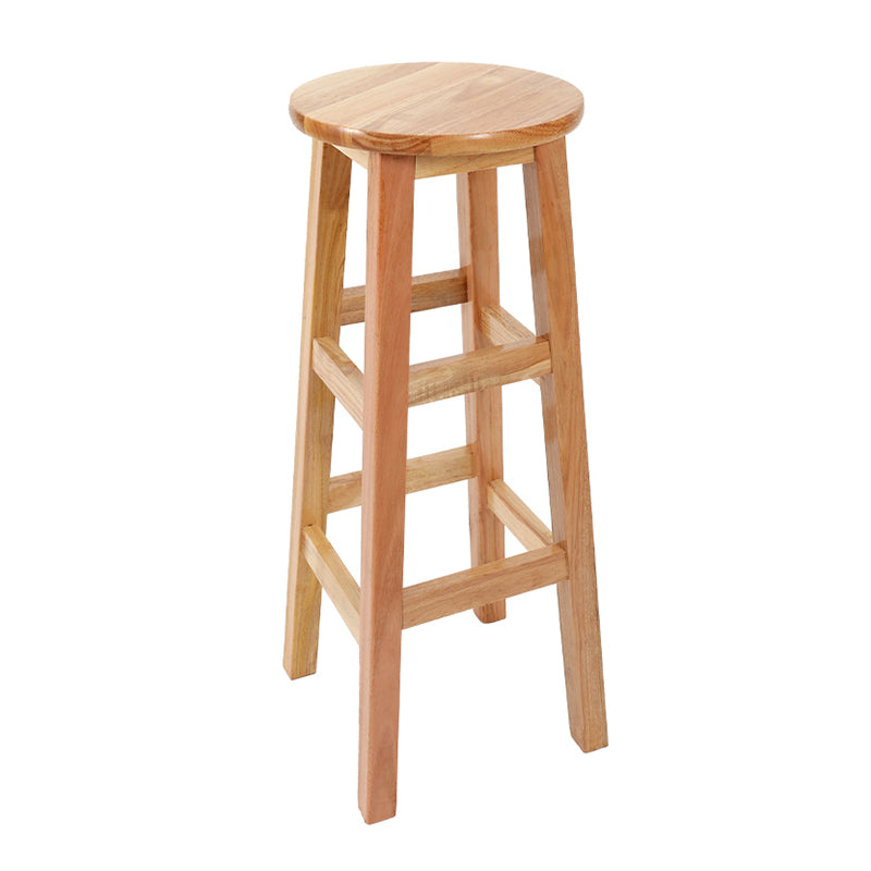 Industrial Wood Simple Retro Barstool Indoor Tall Stool with Round Seat Wood 1 Piece Bar Stool(31"H) Clearhalo 'Bar Furniture' 'Bar Stools' 'bar_stools' 'furn' 'furn_bar_stools' 'furniture_bar_stools' 'Kitchen & Dining Furniture' 'kitchen&dining_furn' 'kitchen' 'kitchen_furn' Furniture' 4392452