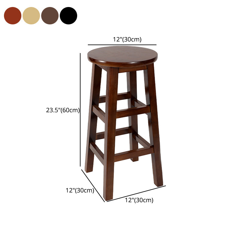 Industrial Wood Simple Retro Barstool Indoor Tall Stool with Round Seat Clearhalo 'Bar Furniture' 'Bar Stools' 'bar_stools' 'furn' 'furn_bar_stools' 'furniture_bar_stools' 'Kitchen & Dining Furniture' 'kitchen&dining_furn' 'kitchen' 'kitchen_furn' Furniture' 4392457