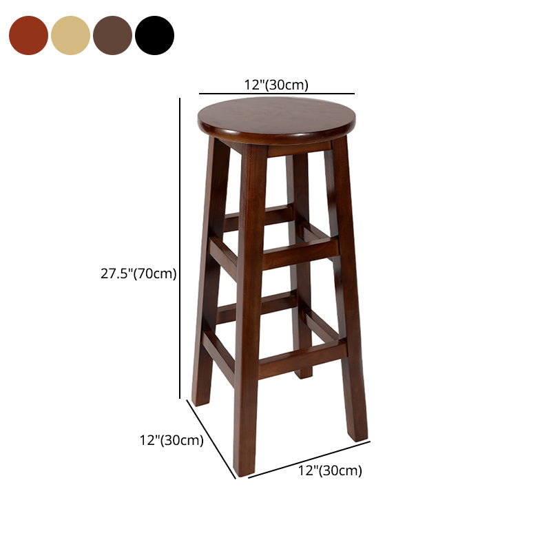 Industrial Wood Simple Retro Barstool Indoor Tall Stool with Round Seat Clearhalo 'Bar Furniture' 'Bar Stools' 'bar_stools' 'furn' 'furn_bar_stools' 'furniture_bar_stools' 'Kitchen & Dining Furniture' 'kitchen&dining_furn' 'kitchen' 'kitchen_furn' Furniture' 4392458