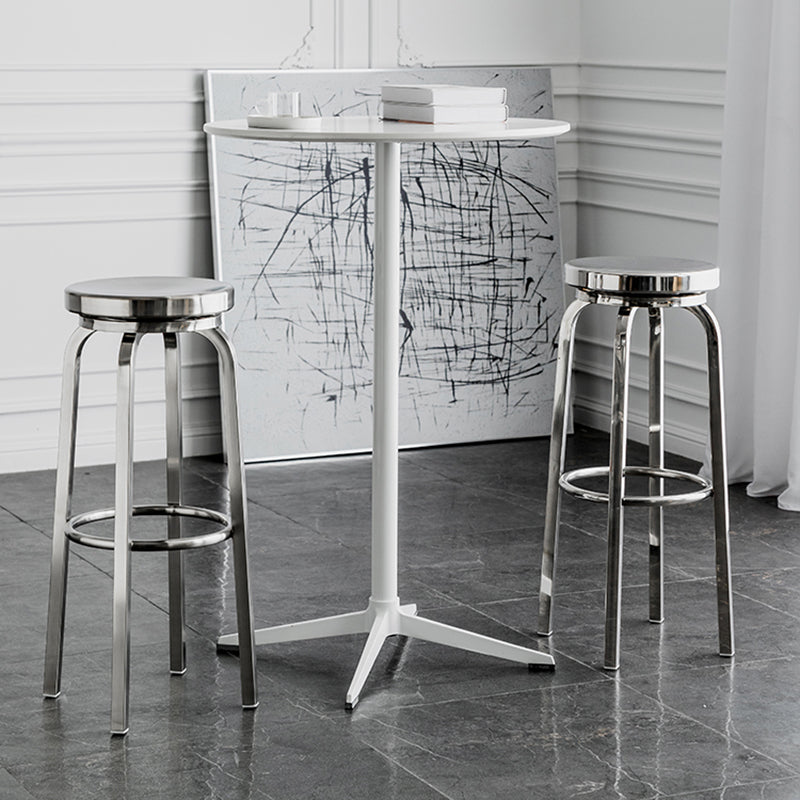 Stainless Steel Backless Glossy Barstool Nordic Brushed Tall Stool, 1 Piece Clearhalo 'Bar Furniture' 'Bar Stools' 'bar_stools' 'furn' 'furn_bar_stools' 'furniture_bar_stools' 'Kitchen & Dining Furniture' 'kitchen&dining_furn' 'kitchen' 'kitchen_furn' Furniture' 4392463
