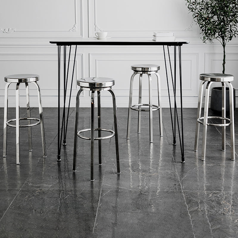 Stainless Steel Backless Glossy Barstool Nordic Brushed Tall Stool, 1 Piece Clearhalo 'Bar Furniture' 'Bar Stools' 'bar_stools' 'furn' 'furn_bar_stools' 'furniture_bar_stools' 'Kitchen & Dining Furniture' 'kitchen&dining_furn' 'kitchen' 'kitchen_furn' Furniture' 4392472