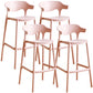 Stackable Plastic Indoor Counter Stools Low Back Scandinavian Bar Stools with 4 Legs Pink 4 Piece Set Bar Stool(30"H) Clearhalo 'Bar Furniture' 'Bar Stools' 'bar_stools' 'furn' 'furn_bar_stools' 'furniture_bar_stools' 'Kitchen & Dining Furniture' 'kitchen&dining_furn' 'kitchen' 'kitchen_furn' Furniture' 4392494