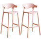 Stackable Plastic Indoor Counter Stools Low Back Scandinavian Bar Stools with 4 Legs Pink 2 Piece Set Bar Stool(30"H) Clearhalo 'Bar Furniture' 'Bar Stools' 'bar_stools' 'furn' 'furn_bar_stools' 'furniture_bar_stools' 'Kitchen & Dining Furniture' 'kitchen&dining_furn' 'kitchen' 'kitchen_furn' Furniture' 4392498