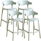 Stackable Plastic Indoor Counter Stools Low Back Scandinavian Bar Stools with 4 Legs Green 4 Piece Set Counter Stool(26"H) Clearhalo 'Bar Furniture' 'Bar Stools' 'bar_stools' 'furn' 'furn_bar_stools' 'furniture_bar_stools' 'Kitchen & Dining Furniture' 'kitchen&dining_furn' 'kitchen' 'kitchen_furn' Furniture' 4392500