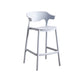 Stackable Plastic Indoor Counter Stools Low Back Scandinavian Bar Stools with 4 Legs Grey 1 Piece Counter Stool(26"H) Clearhalo 'Bar Furniture' 'Bar Stools' 'bar_stools' 'furn' 'furn_bar_stools' 'furniture_bar_stools' 'Kitchen & Dining Furniture' 'kitchen&dining_furn' 'kitchen' 'kitchen_furn' Furniture' 4392507