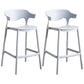 Stackable Plastic Indoor Counter Stools Low Back Scandinavian Bar Stools with 4 Legs Grey 2 Piece Set Counter Stool(26"H) Clearhalo 'Bar Furniture' 'Bar Stools' 'bar_stools' 'furn' 'furn_bar_stools' 'furniture_bar_stools' 'Kitchen & Dining Furniture' 'kitchen&dining_furn' 'kitchen' 'kitchen_furn' Furniture' 4392508