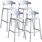 Stackable Plastic Indoor Counter Stools Low Back Scandinavian Bar Stools with 4 Legs Grey 4 Piece Set Bar Stool(30"H) Clearhalo 'Bar Furniture' 'Bar Stools' 'bar_stools' 'furn' 'furn_bar_stools' 'furniture_bar_stools' 'Kitchen & Dining Furniture' 'kitchen&dining_furn' 'kitchen' 'kitchen_furn' Furniture' 4392509