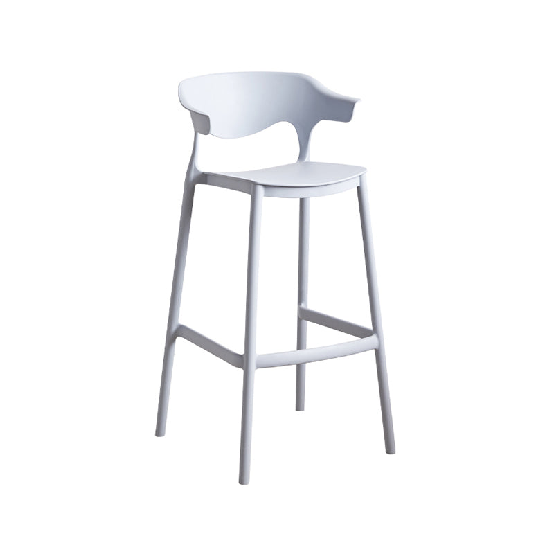 Stackable Plastic Indoor Counter Stools Low Back Scandinavian Bar Stools with 4 Legs Grey 1 Piece Bar Stool(30"H) Clearhalo 'Bar Furniture' 'Bar Stools' 'bar_stools' 'furn' 'furn_bar_stools' 'furniture_bar_stools' 'Kitchen & Dining Furniture' 'kitchen&dining_furn' 'kitchen' 'kitchen_furn' Furniture' 4392510
