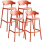 Stackable Plastic Indoor Counter Stools Low Back Scandinavian Bar Stools with 4 Legs Orange 4 Piece Set Bar Stool(30"H) Clearhalo 'Bar Furniture' 'Bar Stools' 'bar_stools' 'furn' 'furn_bar_stools' 'furniture_bar_stools' 'Kitchen & Dining Furniture' 'kitchen&dining_furn' 'kitchen' 'kitchen_furn' Furniture' 4392515