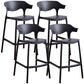 Stackable Plastic Indoor Counter Stools Low Back Scandinavian Bar Stools with 4 Legs Black 4 Piece Set Counter Stool(26"H) Clearhalo 'Bar Furniture' 'Bar Stools' 'bar_stools' 'furn' 'furn_bar_stools' 'furniture_bar_stools' 'Kitchen & Dining Furniture' 'kitchen&dining_furn' 'kitchen' 'kitchen_furn' Furniture' 4392518