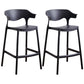 Stackable Plastic Indoor Counter Stools Low Back Scandinavian Bar Stools with 4 Legs Black 2 Piece Set Counter Stool(26"H) Clearhalo 'Bar Furniture' 'Bar Stools' 'bar_stools' 'furn' 'furn_bar_stools' 'furniture_bar_stools' 'Kitchen & Dining Furniture' 'kitchen&dining_furn' 'kitchen' 'kitchen_furn' Furniture' 4392520