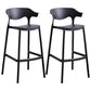 Stackable Plastic Indoor Counter Stools Low Back Scandinavian Bar Stools with 4 Legs Black 2 Piece Set Bar Stool(30"H) Clearhalo 'Bar Furniture' 'Bar Stools' 'bar_stools' 'furn' 'furn_bar_stools' 'furniture_bar_stools' 'Kitchen & Dining Furniture' 'kitchen&dining_furn' 'kitchen' 'kitchen_furn' Furniture' 4392523