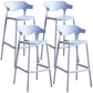 Stackable Plastic Indoor Counter Stools Low Back Scandinavian Bar Stools with 4 Legs Blue 4 Piece Set Bar Stool(30"H) Clearhalo 'Bar Furniture' 'Bar Stools' 'bar_stools' 'furn' 'furn_bar_stools' 'furniture_bar_stools' 'Kitchen & Dining Furniture' 'kitchen&dining_furn' 'kitchen' 'kitchen_furn' Furniture' 4392527