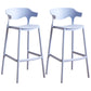 Stackable Plastic Indoor Counter Stools Low Back Scandinavian Bar Stools with 4 Legs Blue 2 Piece Set Bar Stool(30"H) Clearhalo 'Bar Furniture' 'Bar Stools' 'bar_stools' 'furn' 'furn_bar_stools' 'furniture_bar_stools' 'Kitchen & Dining Furniture' 'kitchen&dining_furn' 'kitchen' 'kitchen_furn' Furniture' 4392529