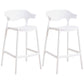 Stackable Plastic Indoor Counter Stools Low Back Scandinavian Bar Stools with 4 Legs White 2 Piece Set Counter Stool(26"H) Clearhalo 'Bar Furniture' 'Bar Stools' 'bar_stools' 'furn' 'furn_bar_stools' 'furniture_bar_stools' 'Kitchen & Dining Furniture' 'kitchen&dining_furn' 'kitchen' 'kitchen_furn' Furniture' 4392532