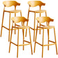 Stackable Plastic Indoor Counter Stools Low Back Scandinavian Bar Stools with 4 Legs Yellow 4 Piece Set Bar Stool(30"H) Clearhalo 'Bar Furniture' 'Bar Stools' 'bar_stools' 'furn' 'furn_bar_stools' 'furniture_bar_stools' 'Kitchen & Dining Furniture' 'kitchen&dining_furn' 'kitchen' 'kitchen_furn' Furniture' 4392539