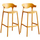 Stackable Plastic Indoor Counter Stools Low Back Scandinavian Bar Stools with 4 Legs Yellow 2 Piece Set Bar Stool(30"H) Clearhalo 'Bar Furniture' 'Bar Stools' 'bar_stools' 'furn' 'furn_bar_stools' 'furniture_bar_stools' 'Kitchen & Dining Furniture' 'kitchen&dining_furn' 'kitchen' 'kitchen_furn' Furniture' 4392541
