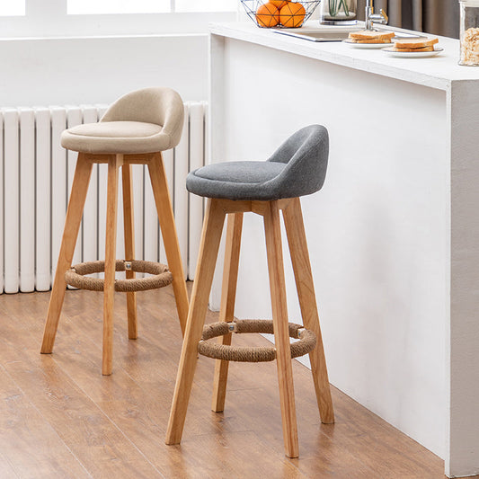 Natural Wood Upholstered Counter Stools Scandinavian Low Back Bar Stools Clearhalo 'Bar Furniture' 'Bar Stools' 'bar_stools' 'furn' 'furn_bar_stools' 'furniture_bar_stools' 'Kitchen & Dining Furniture' 'kitchen&dining_furn' 'kitchen' 'kitchen_furn' Furniture' 4392544