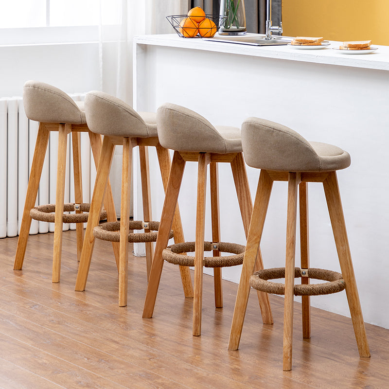 Natural Wood Upholstered Counter Stools Scandinavian Low Back Bar Stools Clearhalo 'Bar Furniture' 'Bar Stools' 'bar_stools' 'furn' 'furn_bar_stools' 'furniture_bar_stools' 'Kitchen & Dining Furniture' 'kitchen&dining_furn' 'kitchen' 'kitchen_furn' Furniture' 4392549