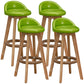 Natural Wood Upholstered Counter Stools Scandinavian Low Back Bar Stools Green 4 Piece Set Clearhalo 'Bar Furniture' 'Bar Stools' 'bar_stools' 'furn' 'furn_bar_stools' 'furniture_bar_stools' 'Kitchen & Dining Furniture' 'kitchen&dining_furn' 'kitchen' 'kitchen_furn' Furniture' 4392550