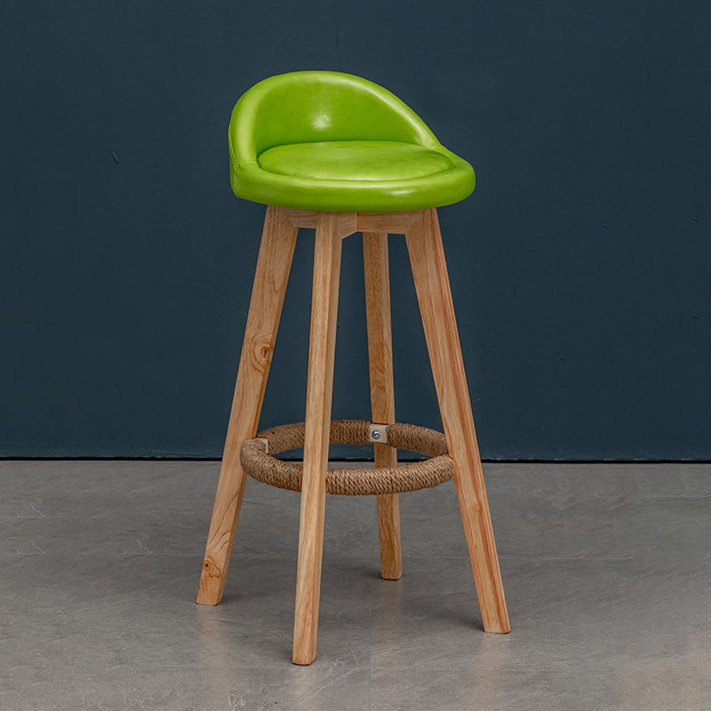 Natural Wood Upholstered Counter Stools Scandinavian Low Back Bar Stools Green 1 Piece Clearhalo 'Bar Furniture' 'Bar Stools' 'bar_stools' 'furn' 'furn_bar_stools' 'furniture_bar_stools' 'Kitchen & Dining Furniture' 'kitchen&dining_furn' 'kitchen' 'kitchen_furn' Furniture' 4392552