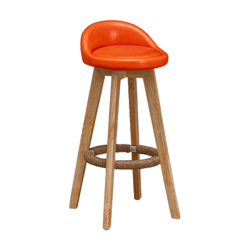 Natural Wood Upholstered Counter Stools Scandinavian Low Back Bar Stools Clearhalo 'Bar Furniture' 'Bar Stools' 'bar_stools' 'furn' 'furn_bar_stools' 'furniture_bar_stools' 'Kitchen & Dining Furniture' 'kitchen&dining_furn' 'kitchen' 'kitchen_furn' Furniture' 4392553