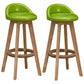 Natural Wood Upholstered Counter Stools Scandinavian Low Back Bar Stools Green 2 Piece Set Clearhalo 'Bar Furniture' 'Bar Stools' 'bar_stools' 'furn' 'furn_bar_stools' 'furniture_bar_stools' 'Kitchen & Dining Furniture' 'kitchen&dining_furn' 'kitchen' 'kitchen_furn' Furniture' 4392555