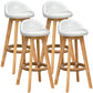 Natural Wood Upholstered Counter Stools Scandinavian Low Back Bar Stools White 4 Piece Set Clearhalo 'Bar Furniture' 'Bar Stools' 'bar_stools' 'furn' 'furn_bar_stools' 'furniture_bar_stools' 'Kitchen & Dining Furniture' 'kitchen&dining_furn' 'kitchen' 'kitchen_furn' Furniture' 4392557