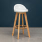 Natural Wood Upholstered Counter Stools Scandinavian Low Back Bar Stools White 1 Piece Clearhalo 'Bar Furniture' 'Bar Stools' 'bar_stools' 'furn' 'furn_bar_stools' 'furniture_bar_stools' 'Kitchen & Dining Furniture' 'kitchen&dining_furn' 'kitchen' 'kitchen_furn' Furniture' 4392558