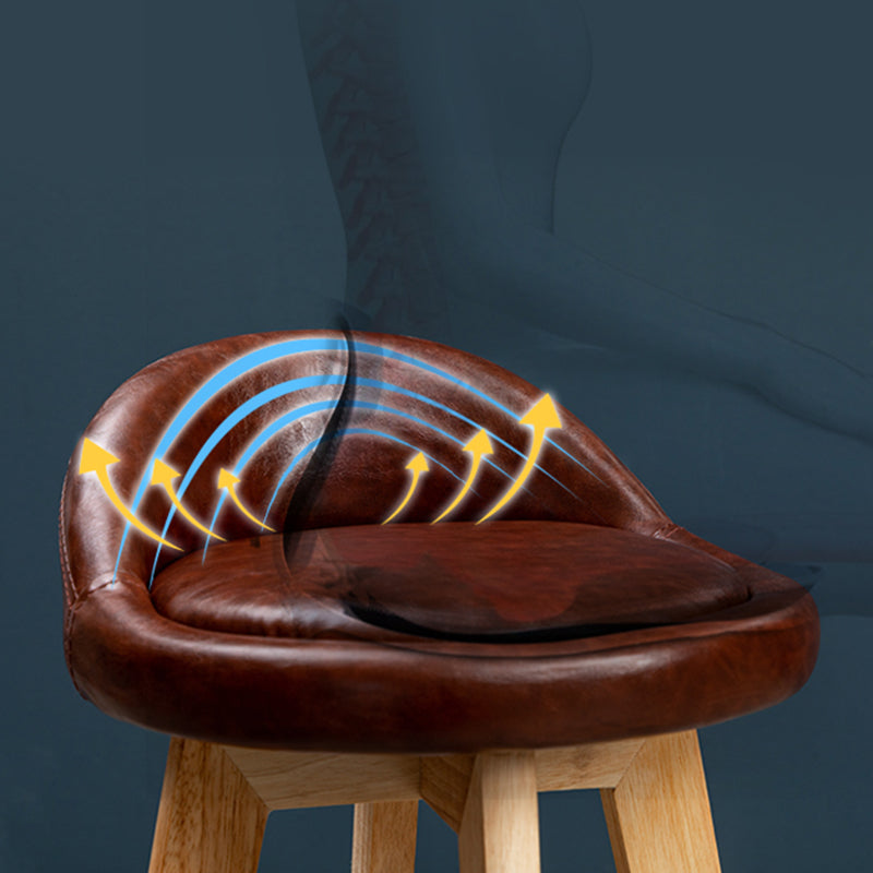 Natural Wood Upholstered Counter Stools Scandinavian Low Back Bar Stools Clearhalo 'Bar Furniture' 'Bar Stools' 'bar_stools' 'furn' 'furn_bar_stools' 'furniture_bar_stools' 'Kitchen & Dining Furniture' 'kitchen&dining_furn' 'kitchen' 'kitchen_furn' Furniture' 4392559