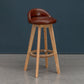 Natural Wood Upholstered Counter Stools Scandinavian Low Back Bar Stools Brown 1 Piece Clearhalo 'Bar Furniture' 'Bar Stools' 'bar_stools' 'furn' 'furn_bar_stools' 'furniture_bar_stools' 'Kitchen & Dining Furniture' 'kitchen&dining_furn' 'kitchen' 'kitchen_furn' Furniture' 4392565