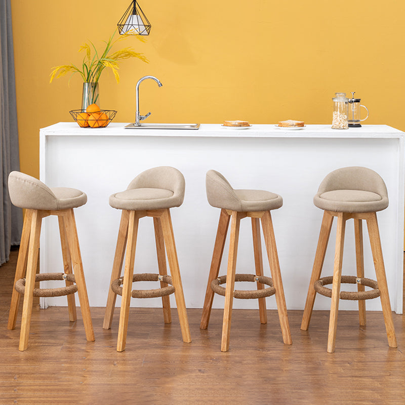Natural Wood Upholstered Counter Stools Scandinavian Low Back Bar Stools Clearhalo 'Bar Furniture' 'Bar Stools' 'bar_stools' 'furn' 'furn_bar_stools' 'furniture_bar_stools' 'Kitchen & Dining Furniture' 'kitchen&dining_furn' 'kitchen' 'kitchen_furn' Furniture' 4392566