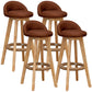 Natural Wood Upholstered Counter Stools Scandinavian Low Back Bar Stools Coffee 4 Piece Set Clearhalo 'Bar Furniture' 'Bar Stools' 'bar_stools' 'furn' 'furn_bar_stools' 'furniture_bar_stools' 'Kitchen & Dining Furniture' 'kitchen&dining_furn' 'kitchen' 'kitchen_furn' Furniture' 4392568