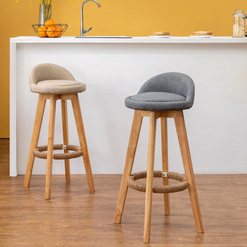 Natural Wood Upholstered Counter Stools Scandinavian Low Back Bar Stools Clearhalo 'Bar Furniture' 'Bar Stools' 'bar_stools' 'furn' 'furn_bar_stools' 'furniture_bar_stools' 'Kitchen & Dining Furniture' 'kitchen&dining_furn' 'kitchen' 'kitchen_furn' Furniture' 4392569