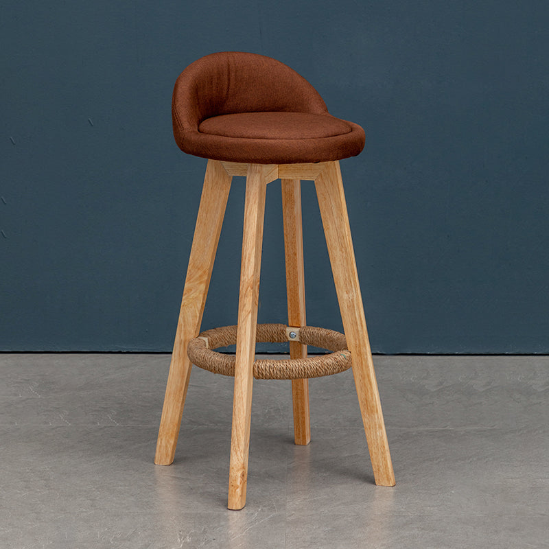 Natural Wood Upholstered Counter Stools Scandinavian Low Back Bar Stools Coffee 1 Piece Clearhalo 'Bar Furniture' 'Bar Stools' 'bar_stools' 'furn' 'furn_bar_stools' 'furniture_bar_stools' 'Kitchen & Dining Furniture' 'kitchen&dining_furn' 'kitchen' 'kitchen_furn' Furniture' 4392570