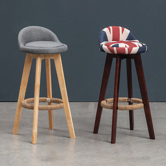 Natural Wood Upholstered Counter Stools Scandinavian Low Back Bar Stools Clearhalo 'Bar Furniture' 'Bar Stools' 'bar_stools' 'furn' 'furn_bar_stools' 'furniture_bar_stools' 'Kitchen & Dining Furniture' 'kitchen&dining_furn' 'kitchen' 'kitchen_furn' Furniture' 4392571