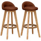 Natural Wood Upholstered Counter Stools Scandinavian Low Back Bar Stools Coffee 2 Piece Set Clearhalo 'Bar Furniture' 'Bar Stools' 'bar_stools' 'furn' 'furn_bar_stools' 'furniture_bar_stools' 'Kitchen & Dining Furniture' 'kitchen&dining_furn' 'kitchen' 'kitchen_furn' Furniture' 4392572