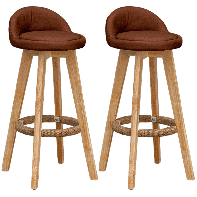 Natural Wood Upholstered Counter Stools Scandinavian Low Back Bar Stools Coffee 2 Piece Set Clearhalo 'Bar Furniture' 'Bar Stools' 'bar_stools' 'furn' 'furn_bar_stools' 'furniture_bar_stools' 'Kitchen & Dining Furniture' 'kitchen&dining_furn' 'kitchen' 'kitchen_furn' Furniture' 4392572