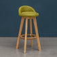 Natural Wood Upholstered Counter Stools Scandinavian Low Back Bar Stools Turquoise 1 Piece Clearhalo 'Bar Furniture' 'Bar Stools' 'bar_stools' 'furn' 'furn_bar_stools' 'furniture_bar_stools' 'Kitchen & Dining Furniture' 'kitchen&dining_furn' 'kitchen' 'kitchen_furn' Furniture' 4392575