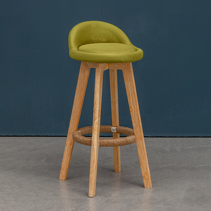 Natural Wood Upholstered Counter Stools Scandinavian Low Back Bar Stools Turquoise 1 Piece Clearhalo 'Bar Furniture' 'Bar Stools' 'bar_stools' 'furn' 'furn_bar_stools' 'furniture_bar_stools' 'Kitchen & Dining Furniture' 'kitchen&dining_furn' 'kitchen' 'kitchen_furn' Furniture' 4392575