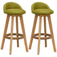 Natural Wood Upholstered Counter Stools Scandinavian Low Back Bar Stools Turquoise 2 Piece Set Clearhalo 'Bar Furniture' 'Bar Stools' 'bar_stools' 'furn' 'furn_bar_stools' 'furniture_bar_stools' 'Kitchen & Dining Furniture' 'kitchen&dining_furn' 'kitchen' 'kitchen_furn' Furniture' 4392576