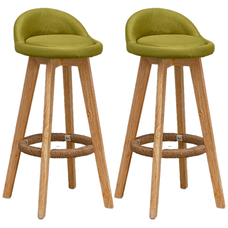 Natural Wood Upholstered Counter Stools Scandinavian Low Back Bar Stools Turquoise 2 Piece Set Clearhalo 'Bar Furniture' 'Bar Stools' 'bar_stools' 'furn' 'furn_bar_stools' 'furniture_bar_stools' 'Kitchen & Dining Furniture' 'kitchen&dining_furn' 'kitchen' 'kitchen_furn' Furniture' 4392576