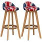 Natural Wood Upholstered Counter Stools Scandinavian Low Back Bar Stools Red-White-Blue 2 Piece Set Clearhalo 'Bar Furniture' 'Bar Stools' 'bar_stools' 'furn' 'furn_bar_stools' 'furniture_bar_stools' 'Kitchen & Dining Furniture' 'kitchen&dining_furn' 'kitchen' 'kitchen_furn' Furniture' 4392579